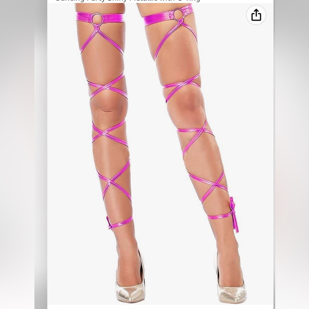 Metallic pink leg wraps